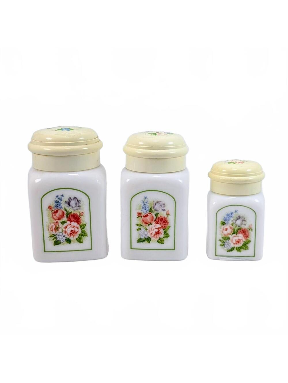 Avon Country Garden Milk Glass 3 Piece Set
